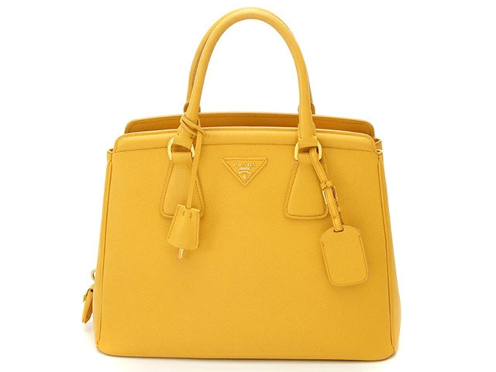 Prada handbag Saffiano leather yellow